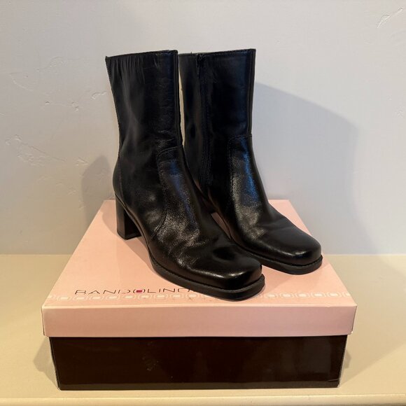 Bandolino BDNOVEMBRE Black Leather Boots Size 6 1/2 - Picture 1 of 14